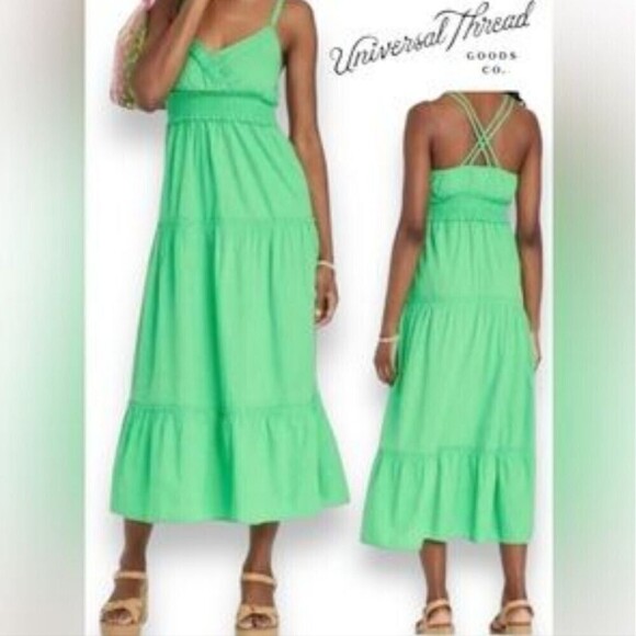 UNIVERSAL THREAD Sleeveless Emotion Green Long Dress Strappy Size XL - Picture 2 of 10